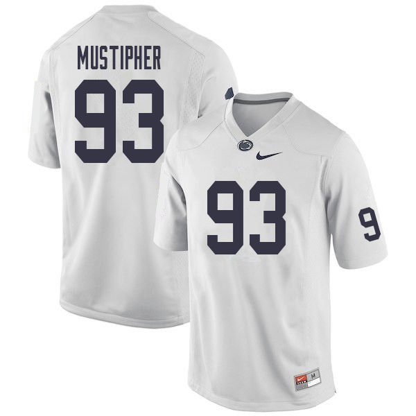 Men #93 PJ Mustipher Penn State Nittany Lions College Football Jerseys Sale-White